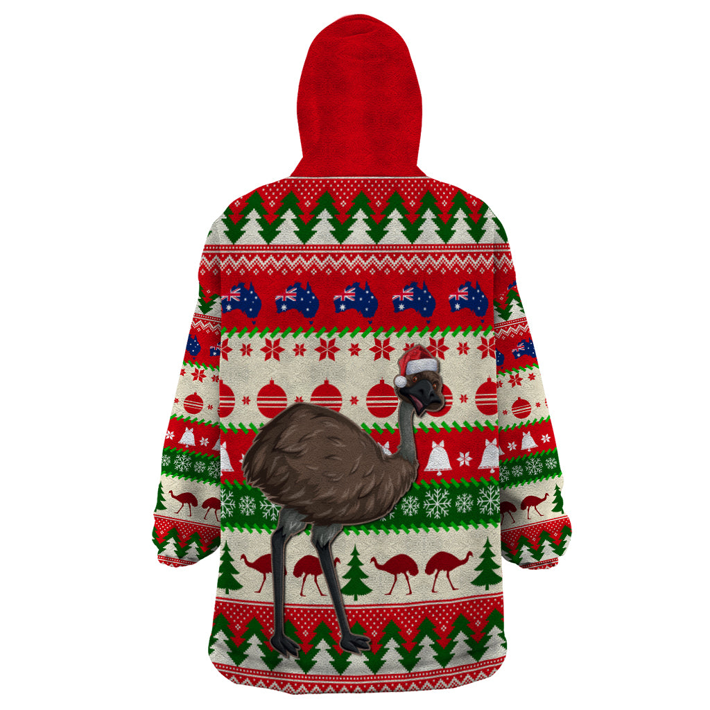 australia-christmas-wearable-blanket-hoodie-aussie-emu-santa-merry-xmas