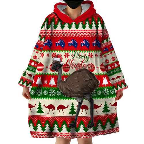 australia-christmas-wearable-blanket-hoodie-aussie-emu-santa-merry-xmas