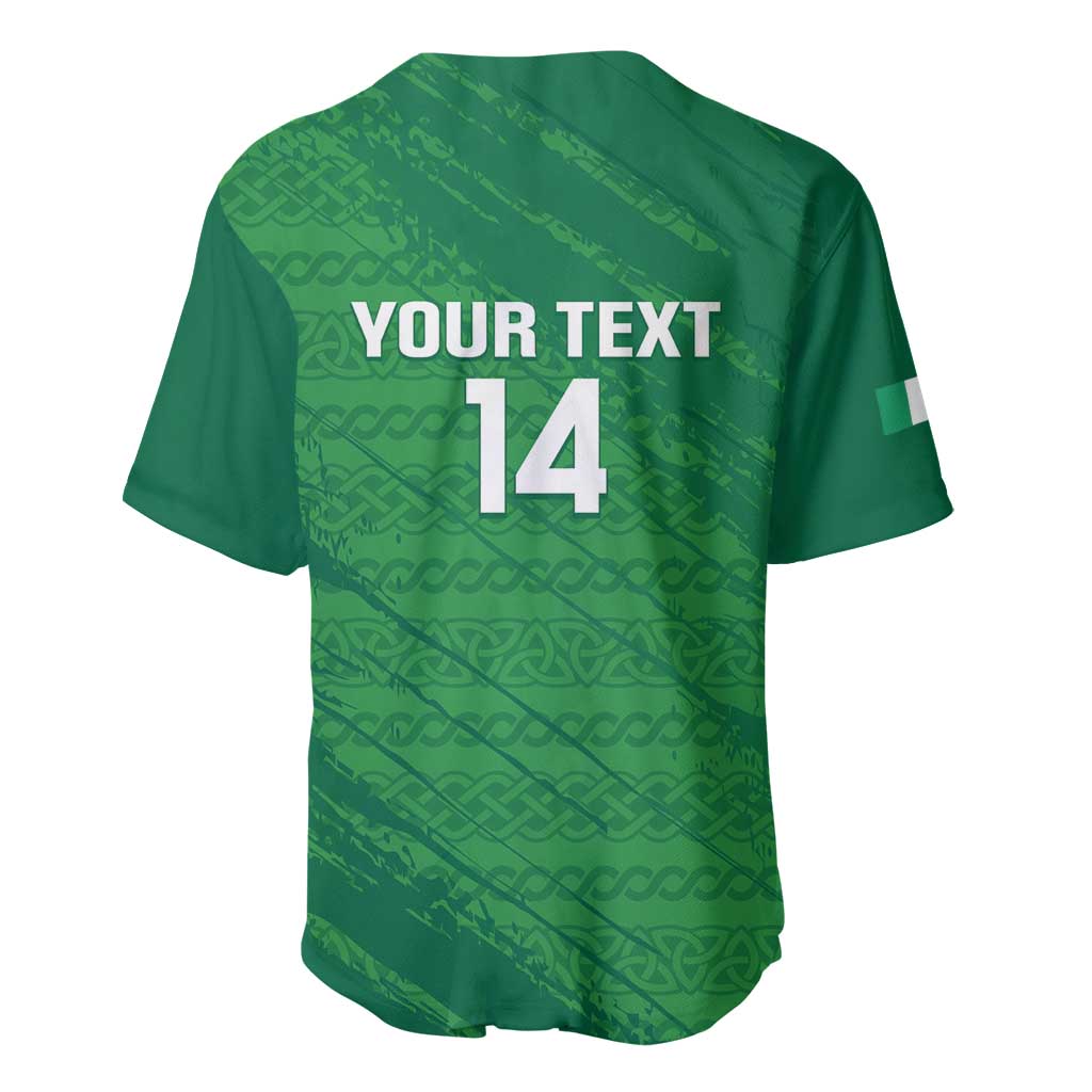 Custom Ireland Cricket Baseball Jersey Irish Celtic Knot - National Color