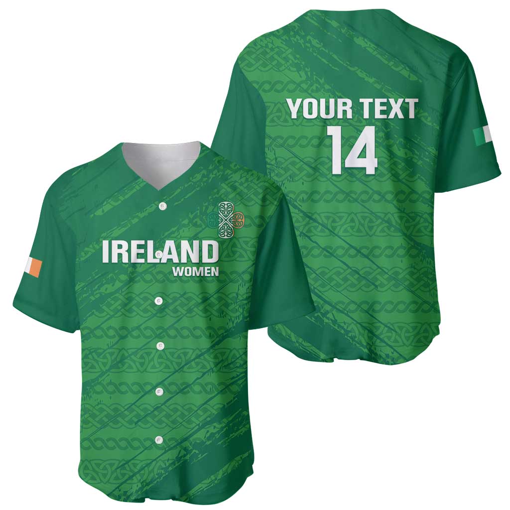 Custom Ireland Cricket Baseball Jersey Irish Celtic Knot - National Color