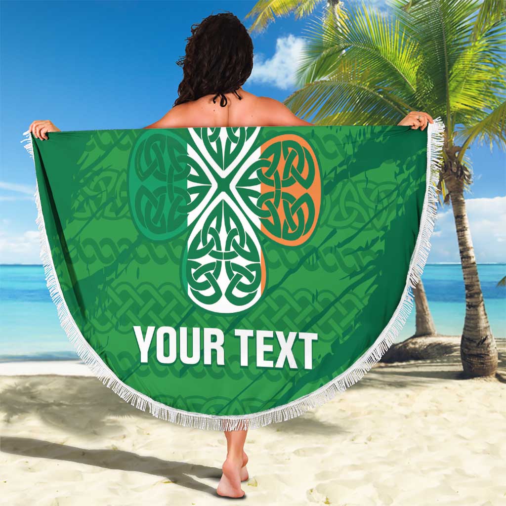 Custom Ireland Cricket Beach Blanket Irish Celtic Knot - National Color