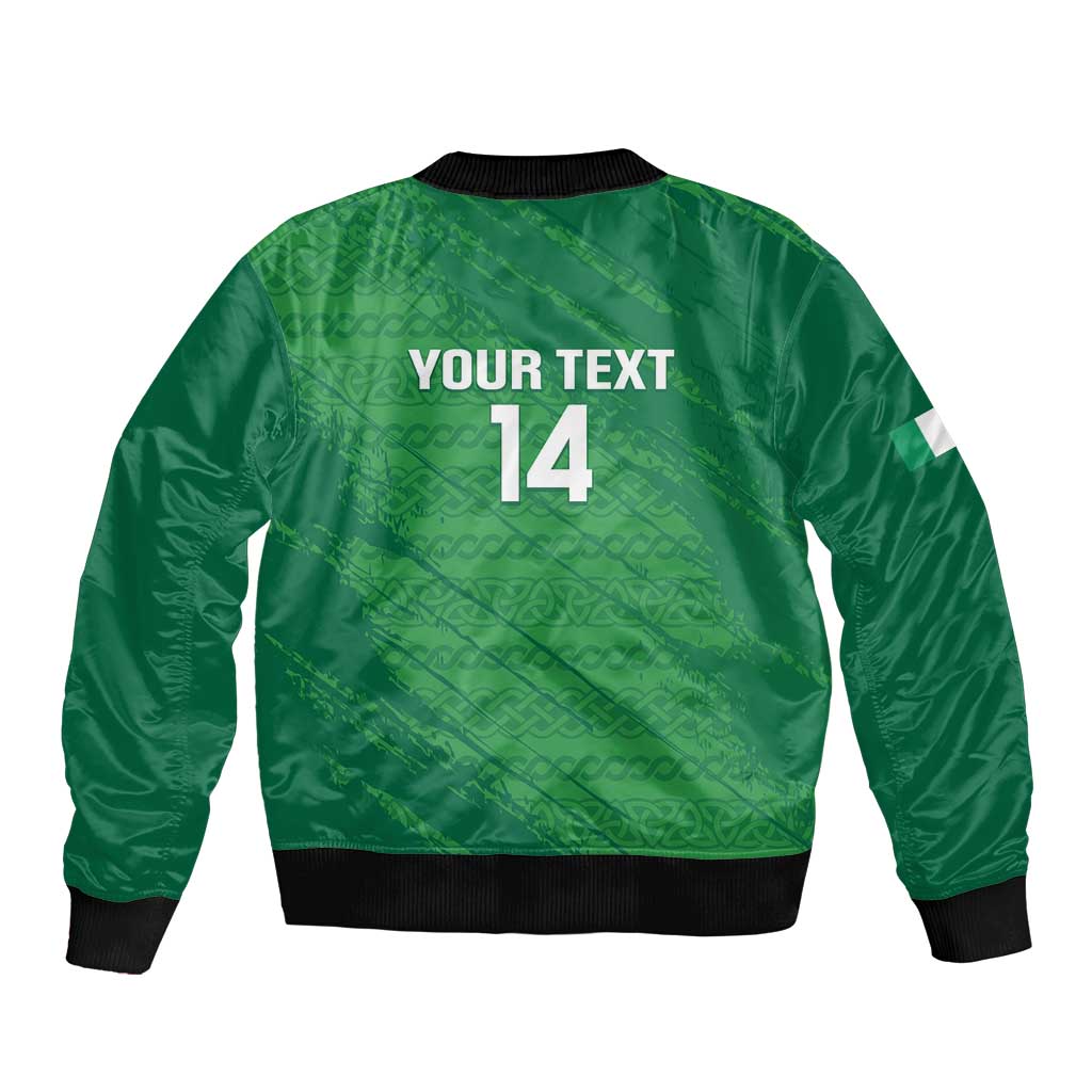 Custom Ireland Cricket Bomber Jacket Irish Celtic Knot - National Color