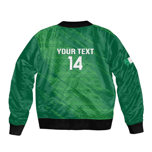 Custom Ireland Cricket Bomber Jacket Irish Celtic Knot - National Color