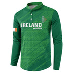 Custom Ireland Cricket Button Sweatshirt Irish Celtic Knot - National Color