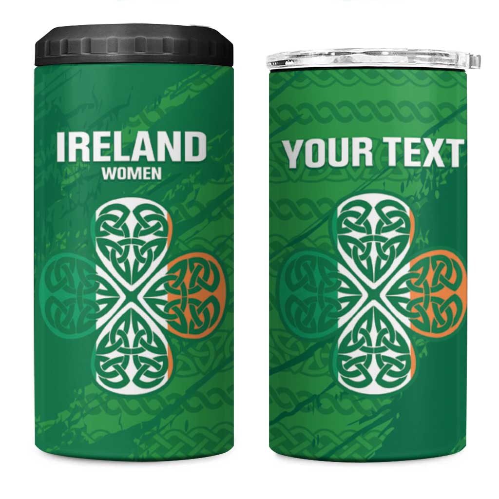 Custom Ireland Cricket 4 in 1 Can Cooler Tumbler Irish Celtic Knot - National Color