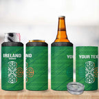 Custom Ireland Cricket 4 in 1 Can Cooler Tumbler Irish Celtic Knot - National Color