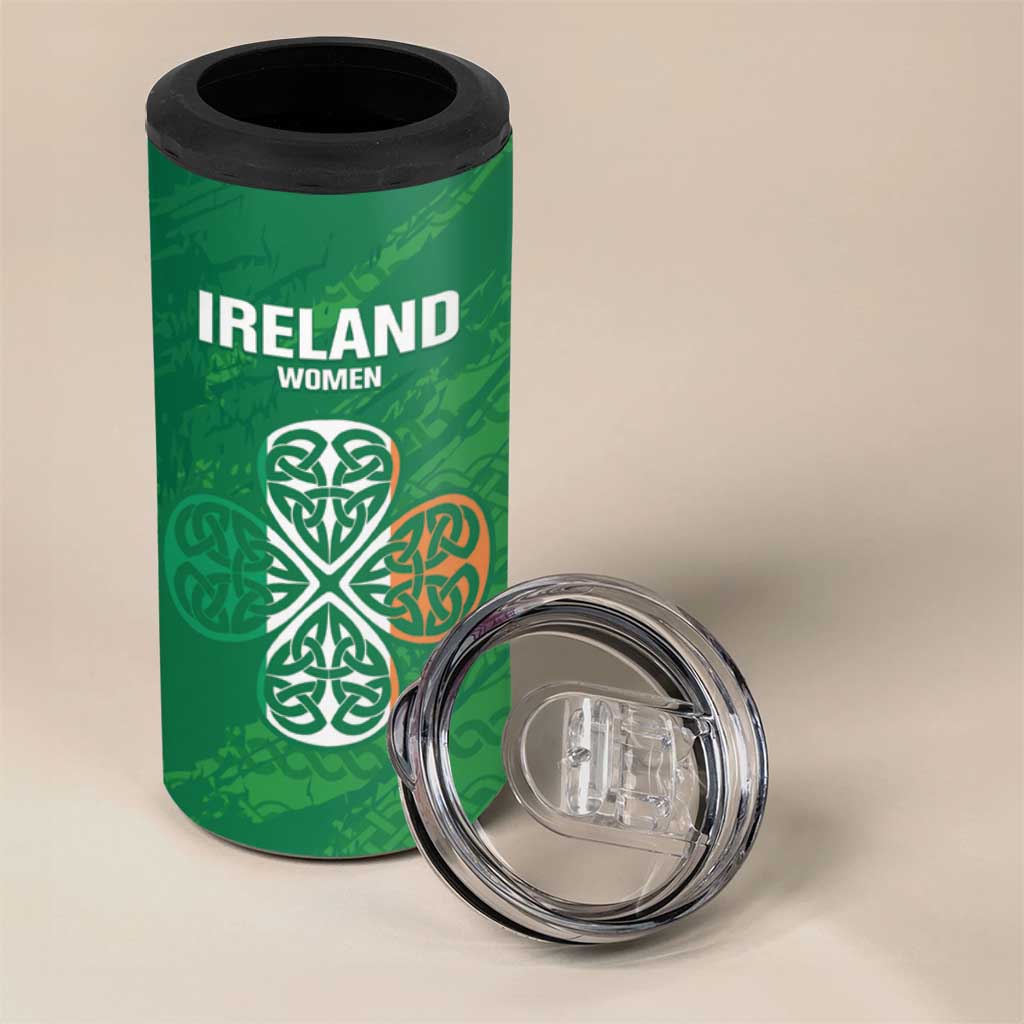 Custom Ireland Cricket 4 in 1 Can Cooler Tumbler Irish Celtic Knot - National Color