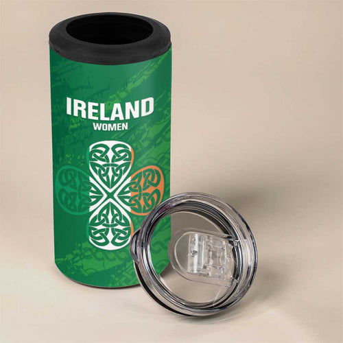 Custom Ireland Cricket 4 in 1 Can Cooler Tumbler Irish Celtic Knot - National Color