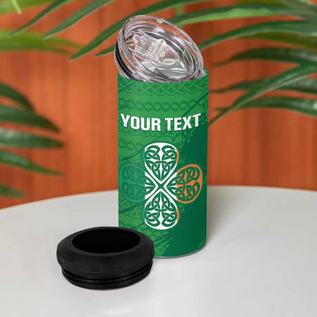 Custom Ireland Cricket 4 in 1 Can Cooler Tumbler Irish Celtic Knot - National Color