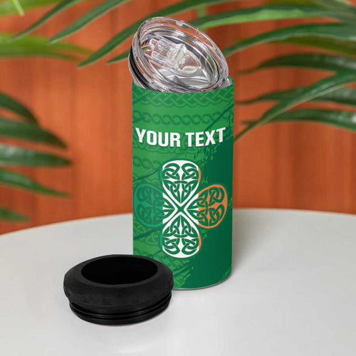 Custom Ireland Cricket 4 in 1 Can Cooler Tumbler Irish Celtic Knot - National Color