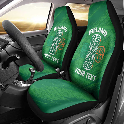 Custom Ireland Cricket Car Seat Cover Irish Celtic Knot - National Color