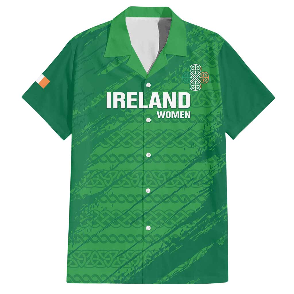 Custom Ireland Cricket Hawaiian Shirt Irish Celtic Knot - National Color