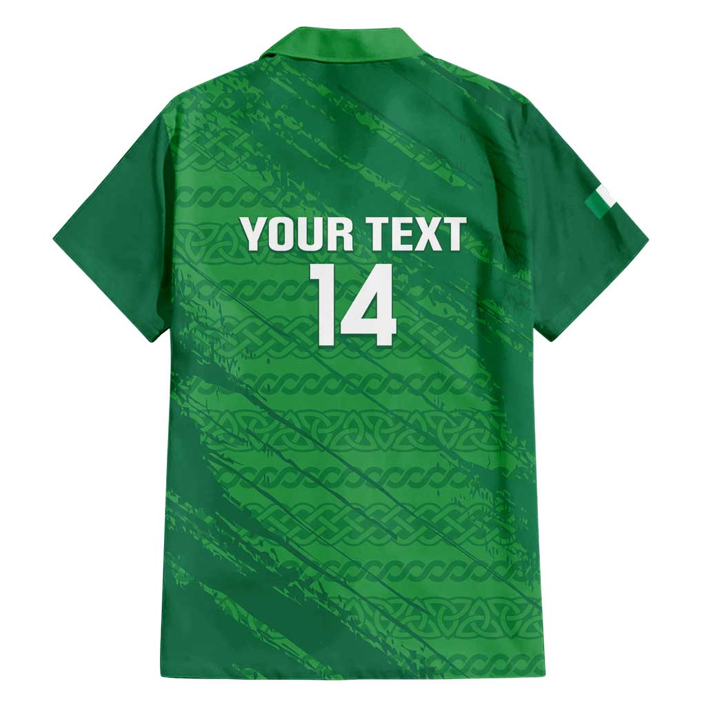 Custom Ireland Cricket Hawaiian Shirt Irish Celtic Knot - National Color