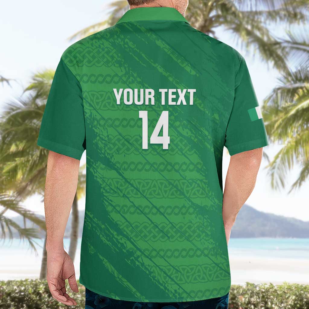 Custom Ireland Cricket Hawaiian Shirt Irish Celtic Knot - National Color