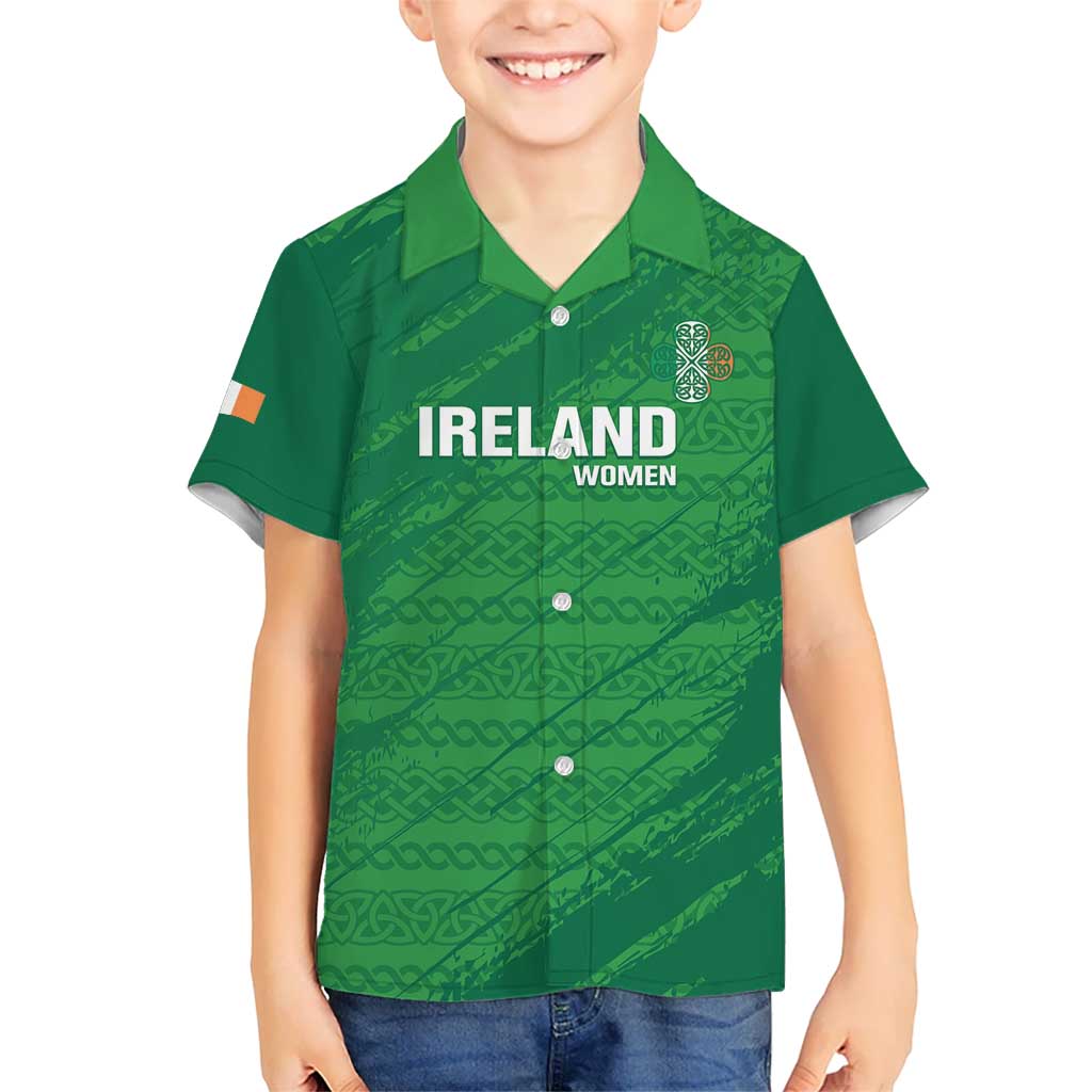 Custom Ireland Cricket Hawaiian Shirt Irish Celtic Knot - National Color