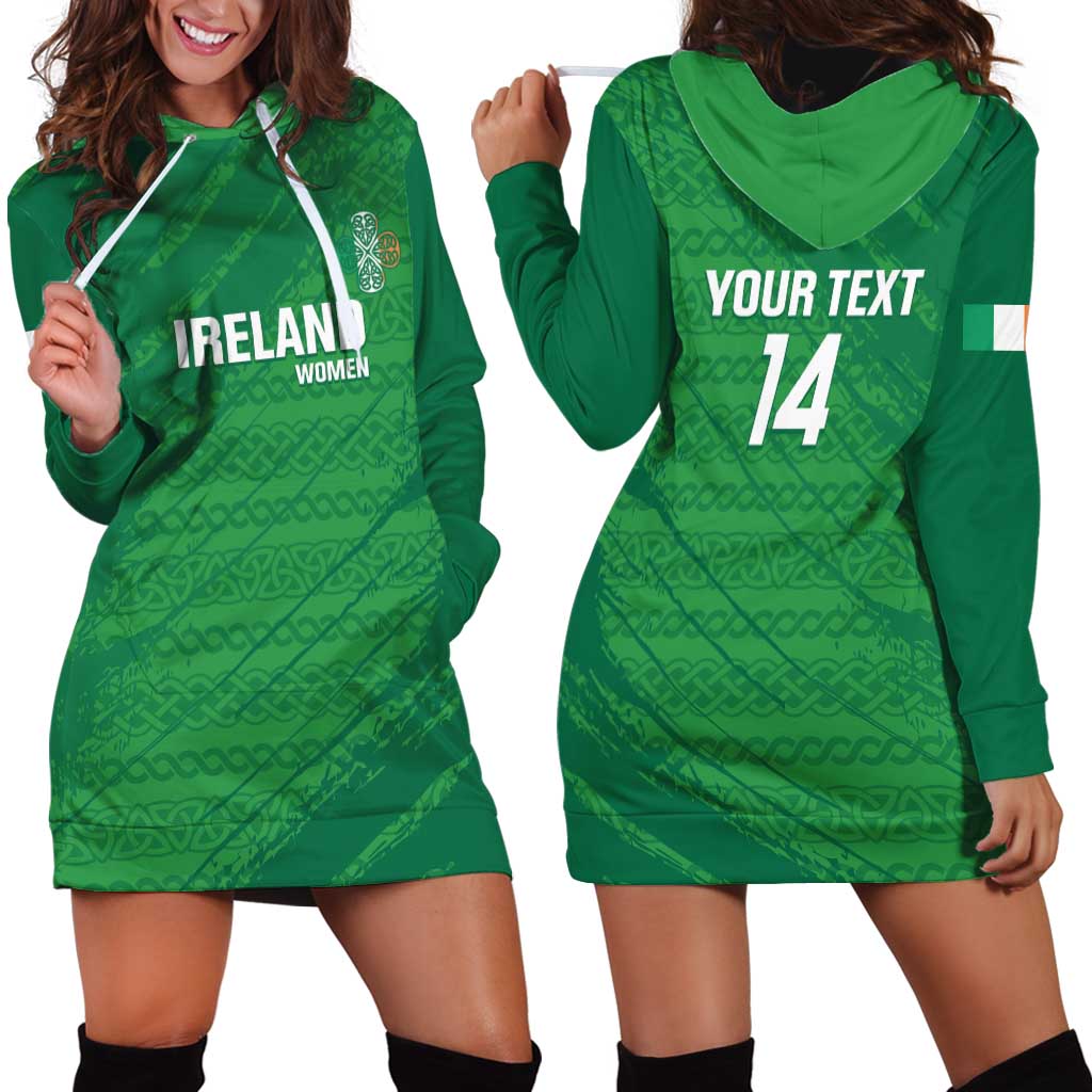 Custom Ireland Cricket Hoodie Dress Irish Celtic Knot - National Color