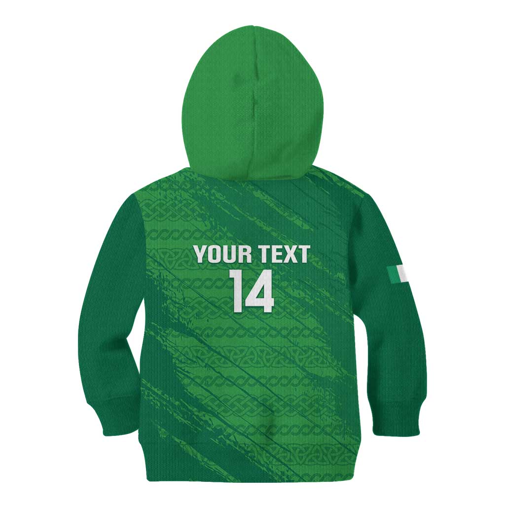Custom Ireland Cricket Kid Hoodie Irish Celtic Knot - National Color
