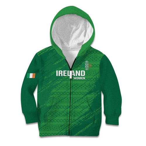 Custom Ireland Cricket Kid Hoodie Irish Celtic Knot - National Color