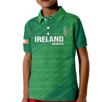 Custom Ireland Cricket Kid Polo Shirt Irish Celtic Knot - National Color