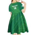 Custom Ireland Cricket Kid Short Sleeve Dress Irish Celtic Knot - National Color