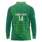 Custom Ireland Cricket Long Sleeve Polo Shirt Irish Celtic Knot - National Color
