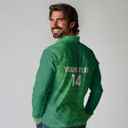 Custom Ireland Cricket Long Sleeve Polo Shirt Irish Celtic Knot - National Color