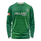 Custom Ireland Cricket Long Sleeve Shirt Irish Celtic Knot - National Color