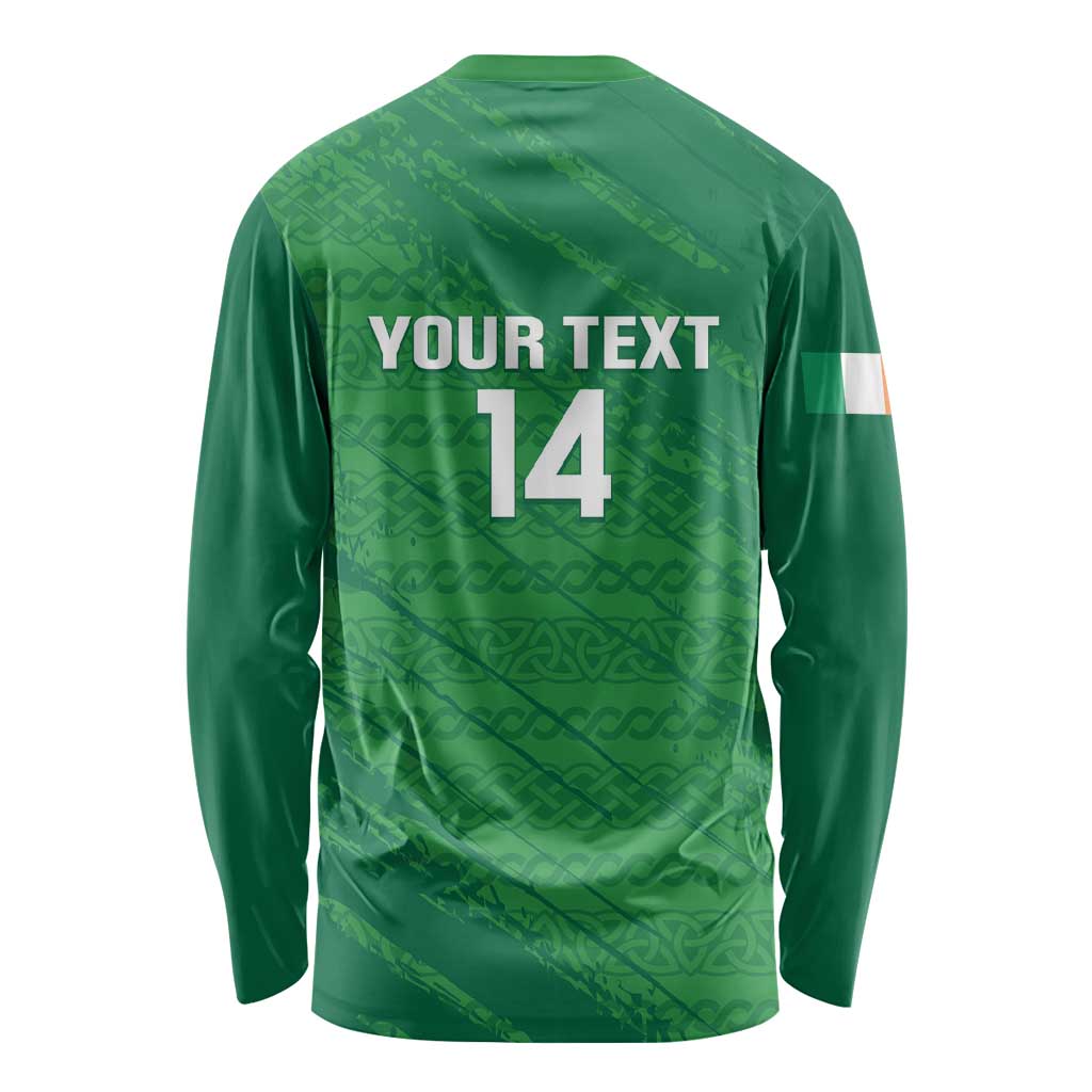 Custom Ireland Cricket Long Sleeve Shirt Irish Celtic Knot - National Color