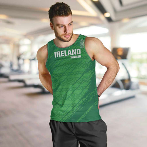 Custom Ireland Cricket Men Tank Top Irish Celtic Knot - National Color