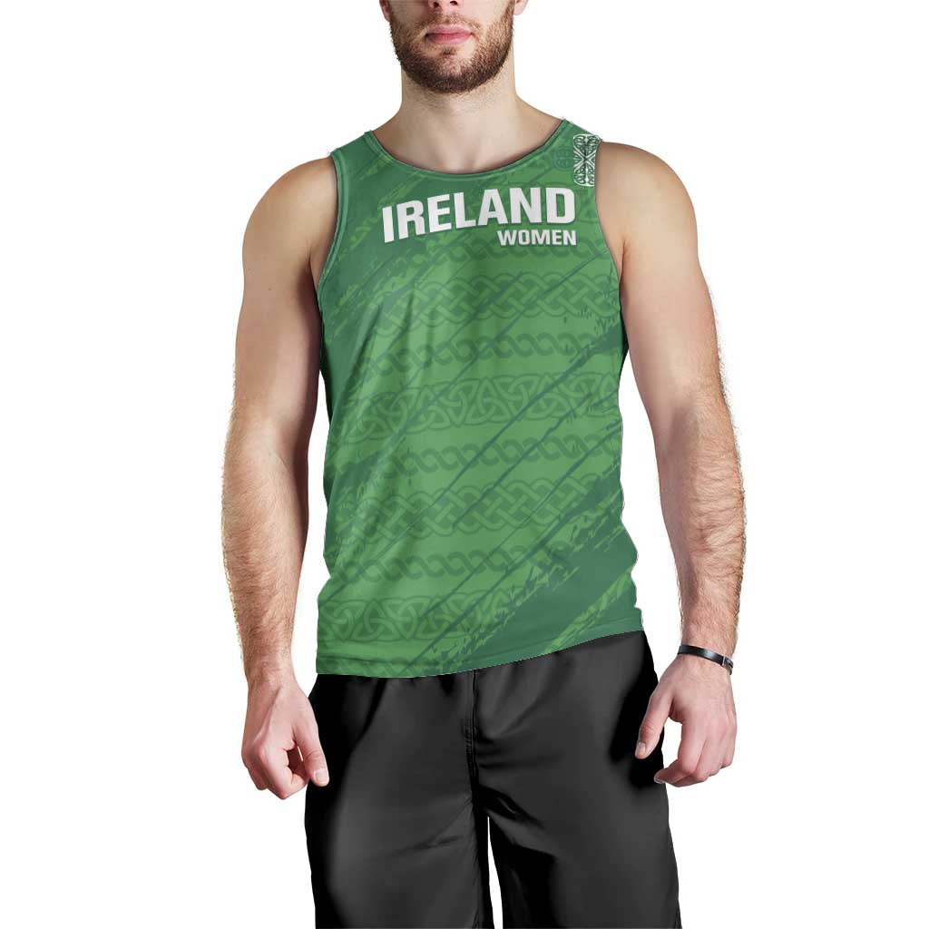 Custom Ireland Cricket Men Tank Top Irish Celtic Knot - National Color