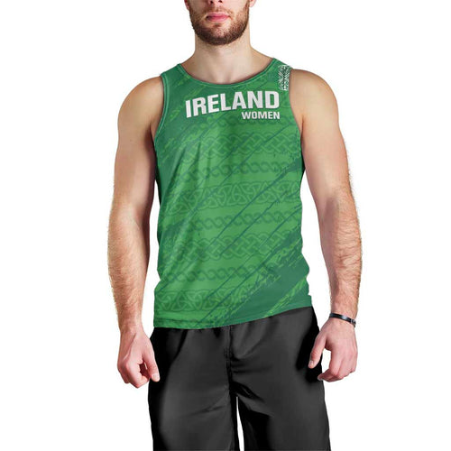 Custom Ireland Cricket Men Tank Top Irish Celtic Knot - National Color