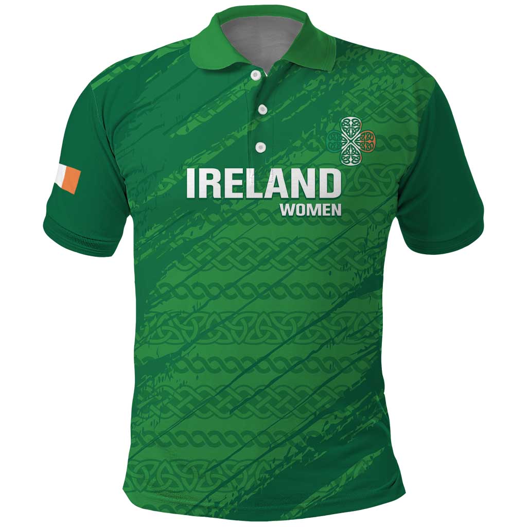 Custom Ireland Cricket Polo Shirt Irish Celtic Knot - National Color