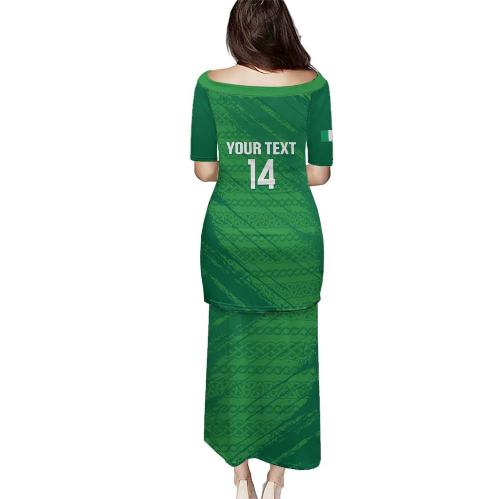 Custom Ireland Cricket Puletasi Irish Celtic Knot - National Color