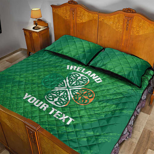 Custom Ireland Cricket Quilt Bed Set Irish Celtic Knot - National Color