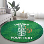 Custom Ireland Cricket Round Carpet Irish Celtic Knot - National Color