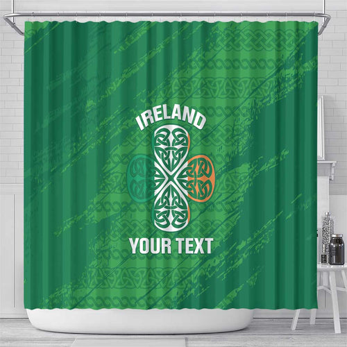 Custom Ireland Cricket Shower Curtain Irish Celtic Knot - National Color