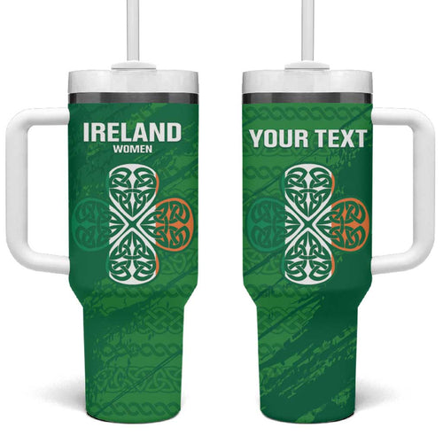 Custom Ireland Cricket Tumbler With Handle Irish Celtic Knot - National Color