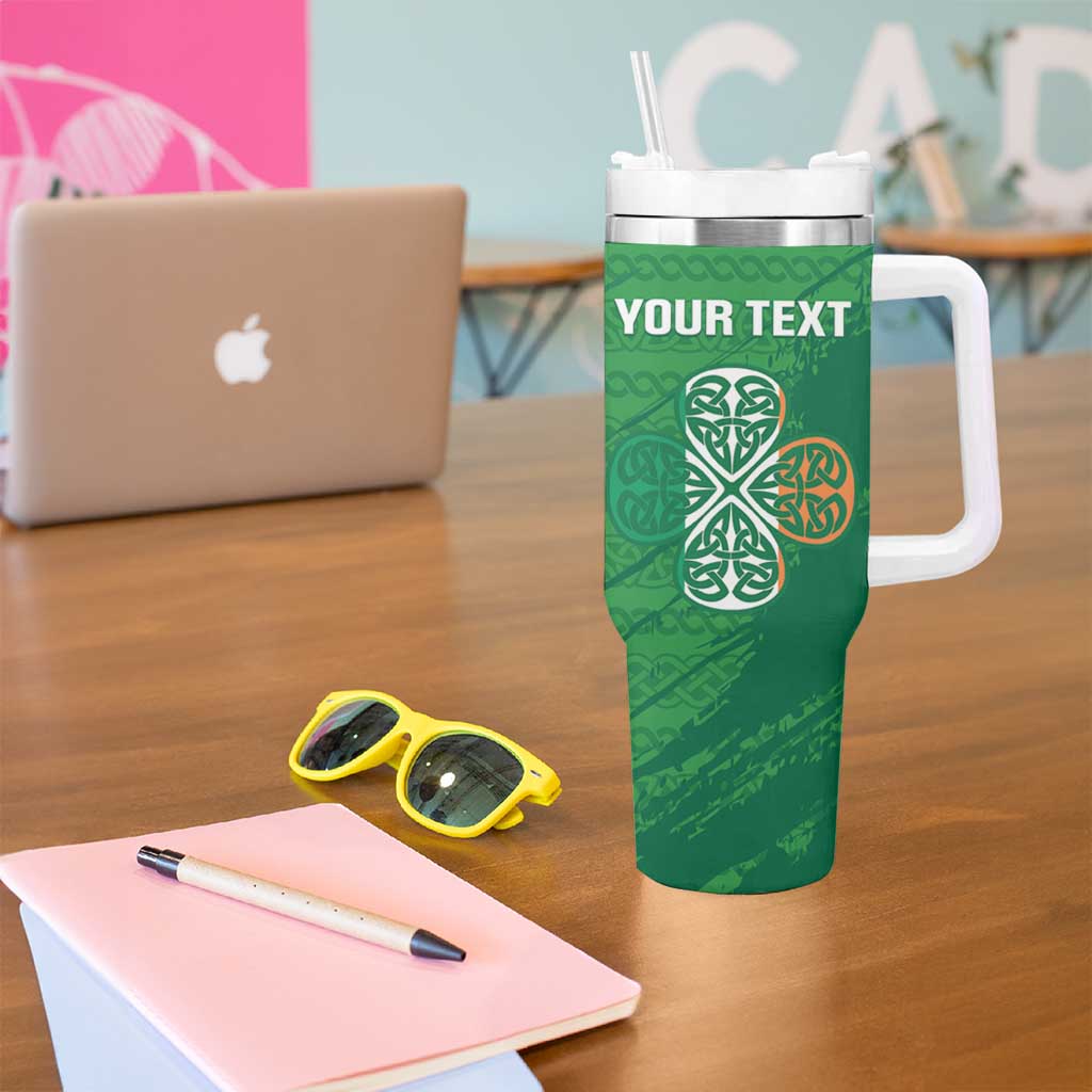Custom Ireland Cricket Tumbler With Handle Irish Celtic Knot - National Color