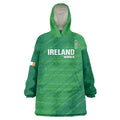 Custom Ireland Cricket Wearable Blanket Hoodie Irish Celtic Knot - National Color