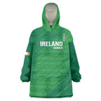Custom Ireland Cricket Wearable Blanket Hoodie Irish Celtic Knot - National Color