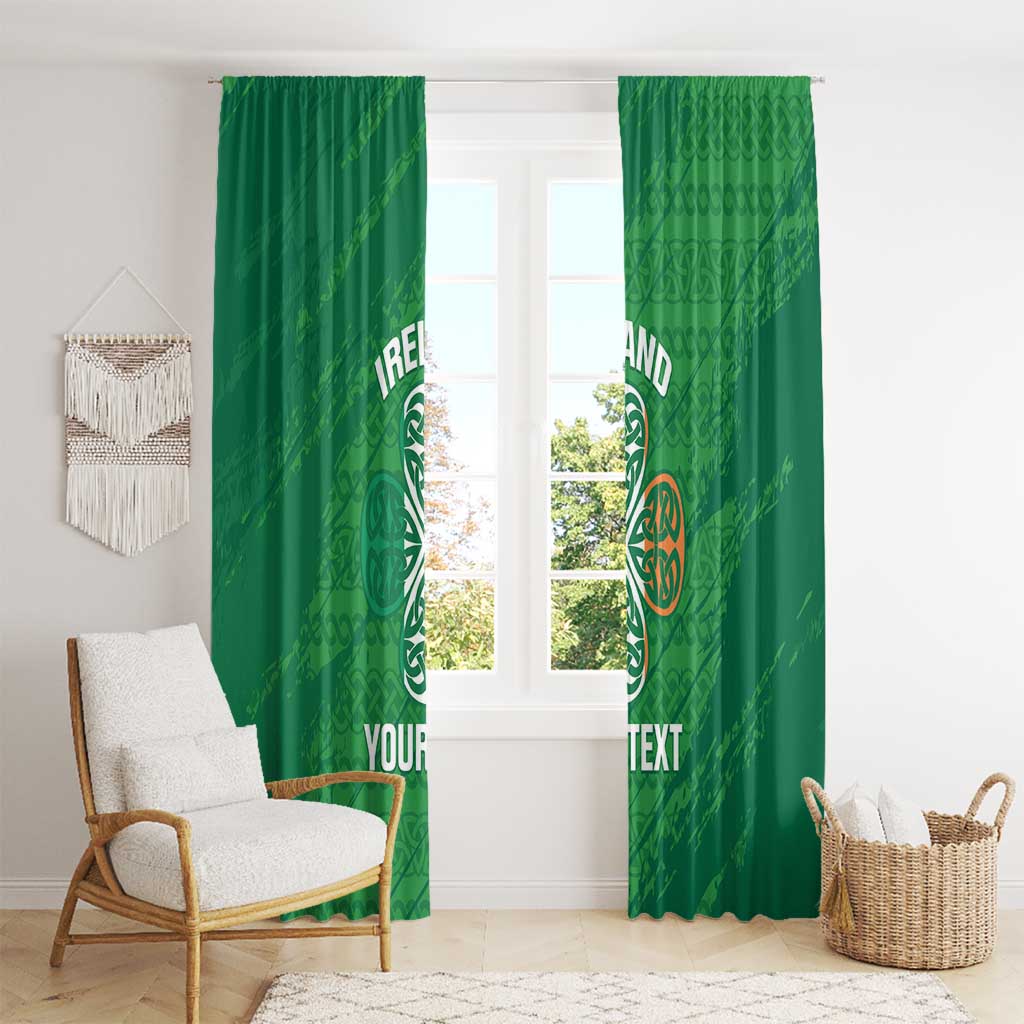 Custom Ireland Cricket Window Curtain Irish Celtic Knot - National Color