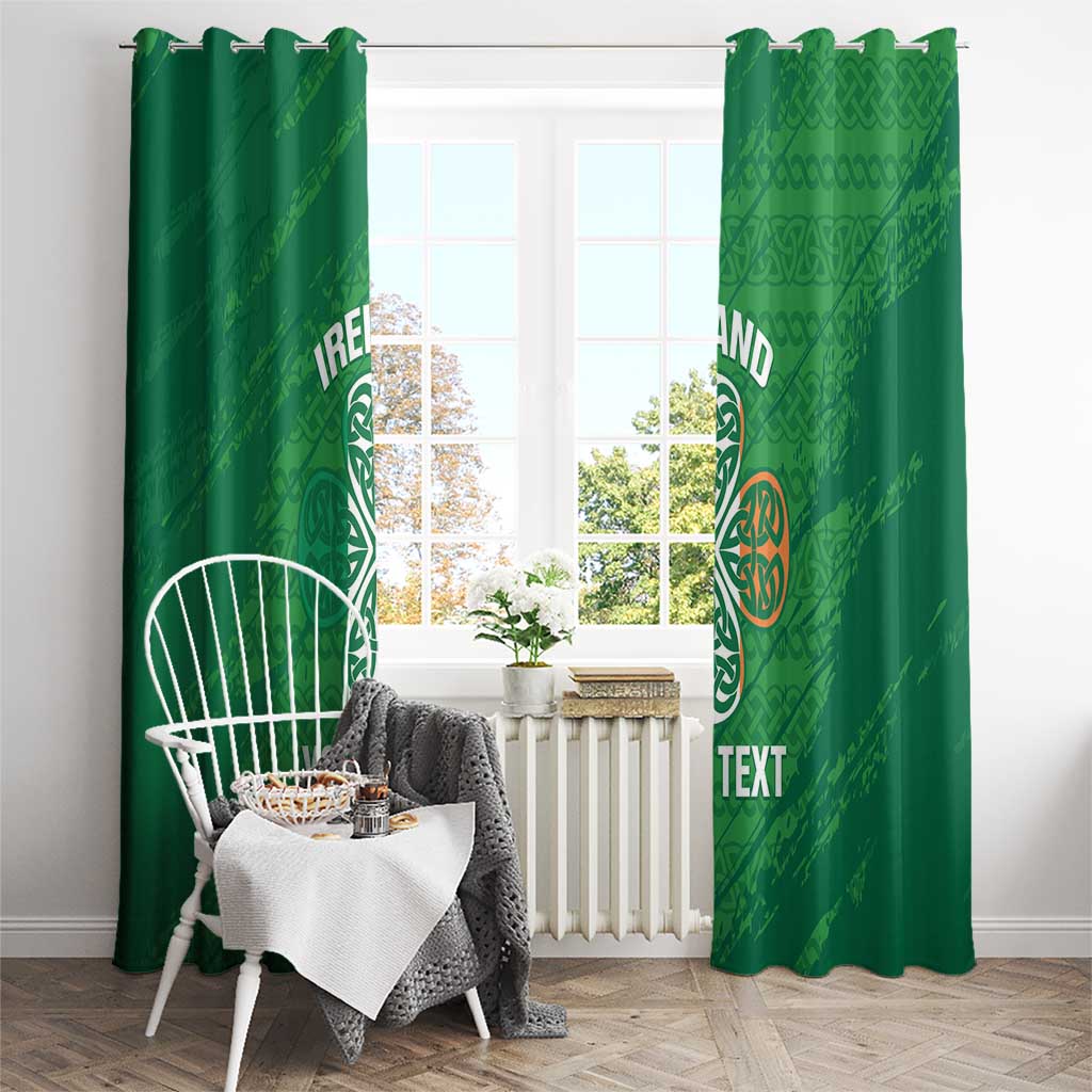 Custom Ireland Cricket Window Curtain Irish Celtic Knot - National Color
