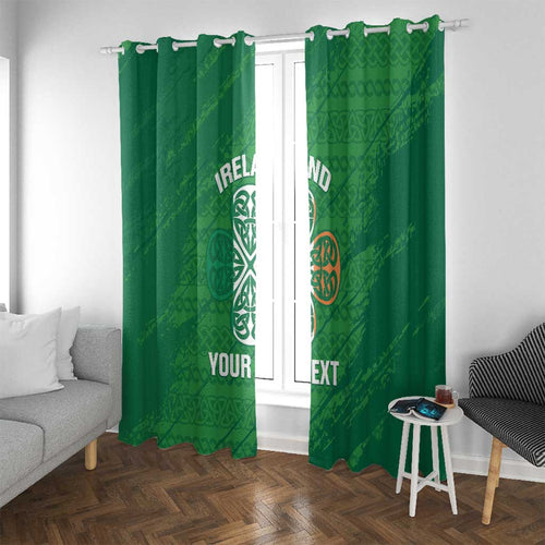 Custom Ireland Cricket Window Curtain Irish Celtic Knot - National Color
