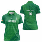 Custom Ireland Cricket Women Polo Shirt Irish Celtic Knot - National Color
