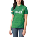 Custom Ireland Cricket Women Polo Shirt Irish Celtic Knot - National Color