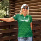 Custom Ireland Cricket Women Polo Shirt Irish Celtic Knot - National Color