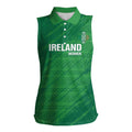 Custom Ireland Cricket Women Sleeveless Polo Shirt Irish Celtic Knot - National Color