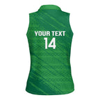 Custom Ireland Cricket Women Sleeveless Polo Shirt Irish Celtic Knot - National Color
