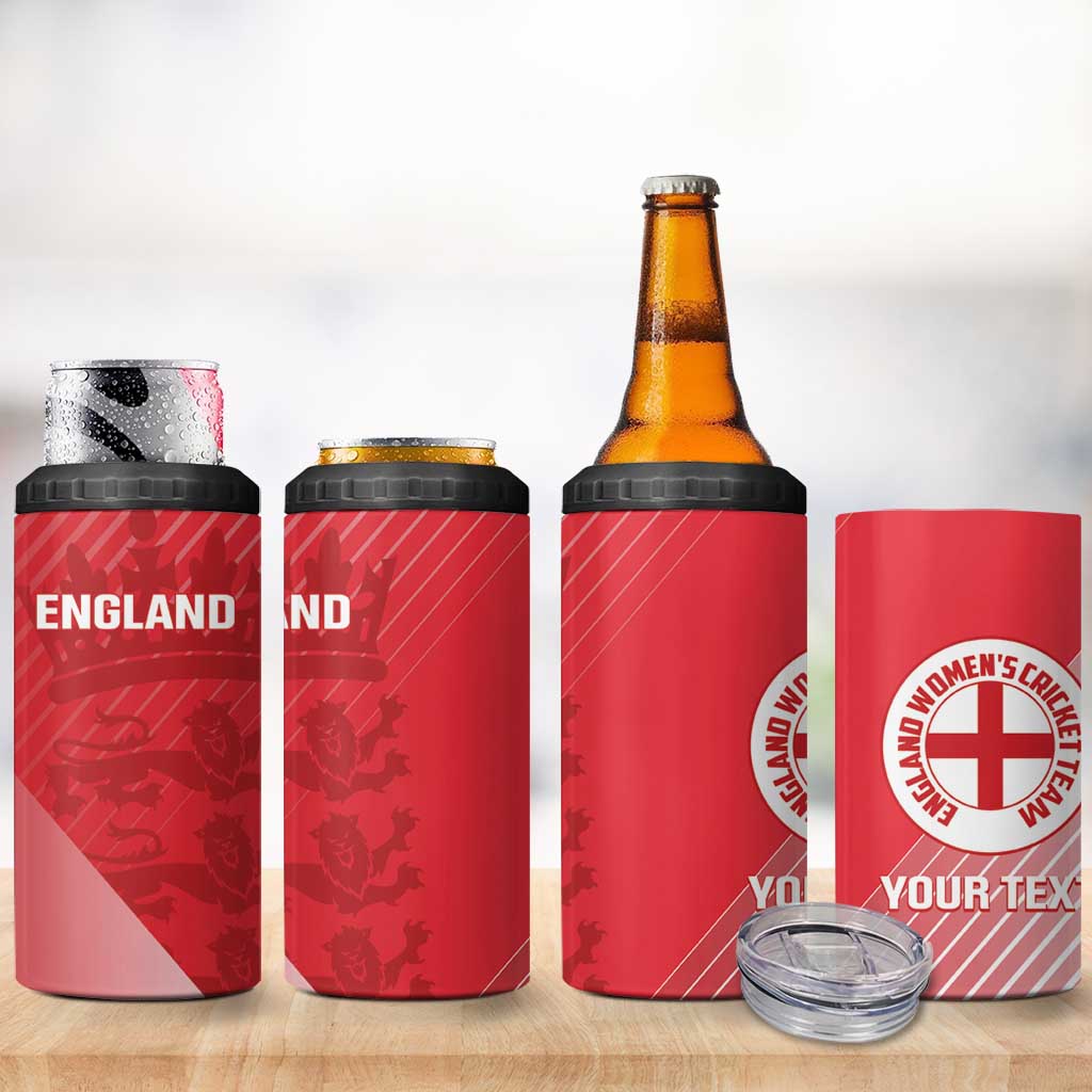 Custom England Cricket 4 in 1 Can Cooler Tumbler Go Champions Sporty Style