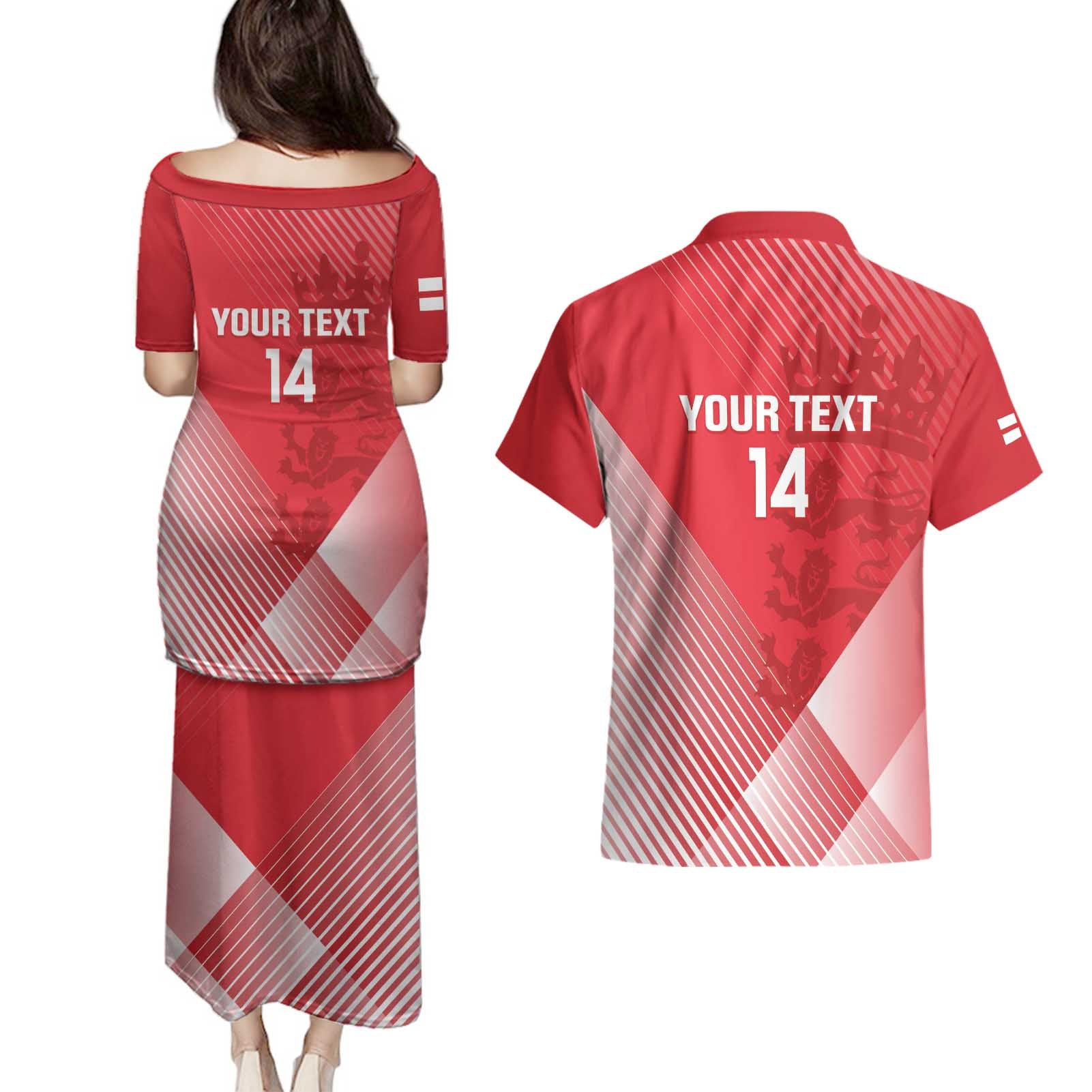 Custom England Cricket Couples Matching Puletasi and Hawaiian Shirt Go Champions Sporty Style